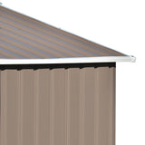 TOPMAX Patio 6ft x4ft Bike Shed Garden Shed, Metal Storage Shed with Adjustable Shelf and Lockable Door, Tool Cabinet with Vents and Foundation for Backyard, Lawn, Garden, Brown