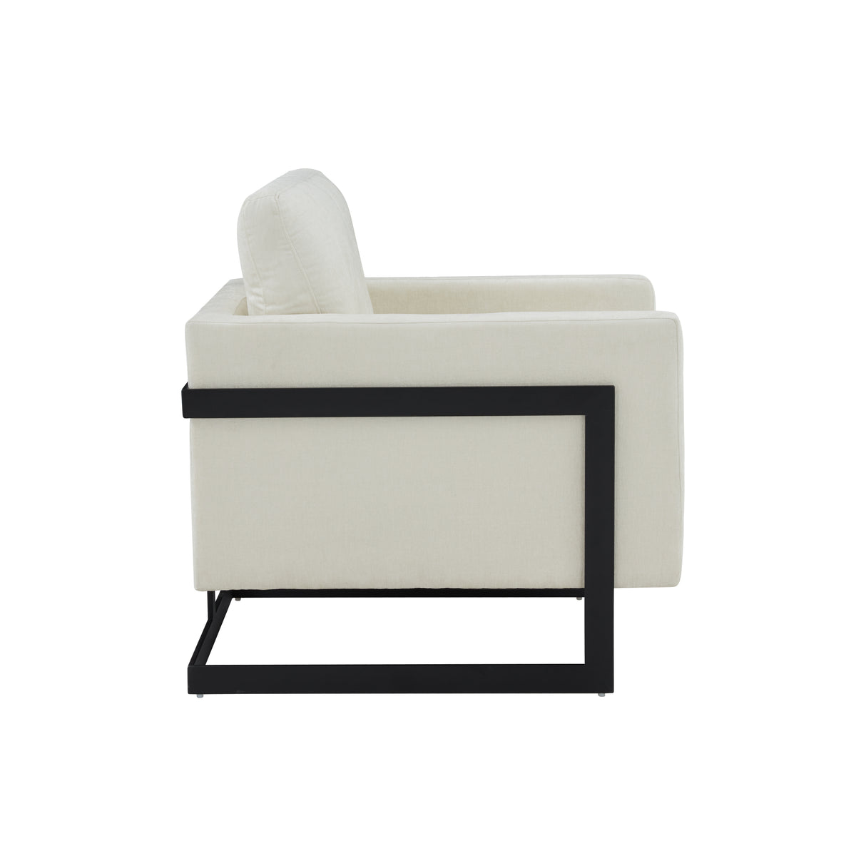 Modrest Prince Contemporary Cream & Black Fabric Accent Chair - Home Elegance USA