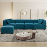 Sectional Sofa with Removable Ottoman Green - Home Elegance USA