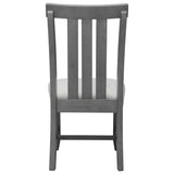 TREXM Set of 4 Fabric Upholstered Dining Chairs with Sliver Nails and Solid Wood Legs (Gray) - Home Elegance USA
