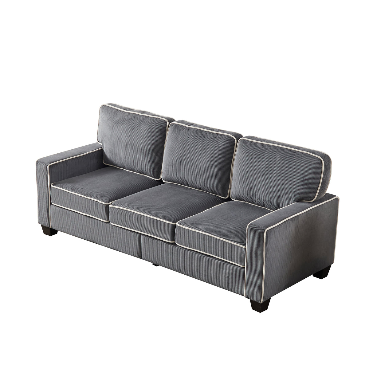 Living Room Sofa with Storage Dark Grey Corduroy - Home Elegance USA