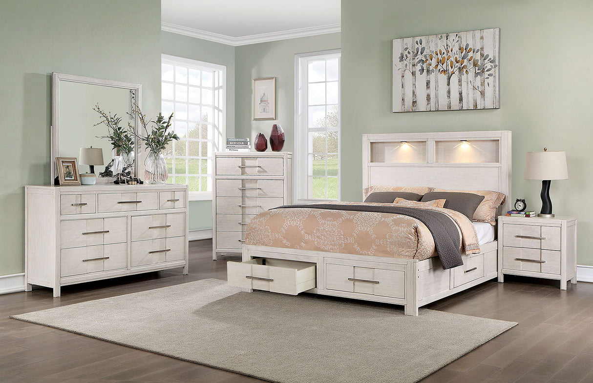 Karla - Eastern King Bed - White - Home Elegance USA