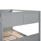 Full Over Full Bunk Bed with Twin Size Trundle, Gray ( old sku: LP000250AAE ) - Home Elegance USA