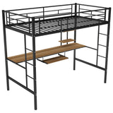 Loft Bed with Desk and Shelf , Space Saving Design,Twin（OLD SKU:MF193081AAB） - Home Elegance USA