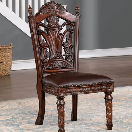 Canyonville - Side Chair (Set of 2) - Brown Cherry / Dark Brown | Home Elegance USA