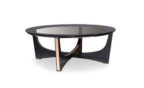 Vig Furniture A&X Talin Modern Black Crocodile & Rosegold Coffee Table