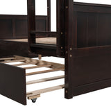 Full Over Full Bunk Bed with Twin Size Trundle, Espresso (old sku: LP000250AAP ) - Home Elegance USA