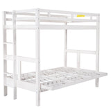 Twin over Full Bunk Bed,Down Bed can be Converted into Daybed,White - Home Elegance USA