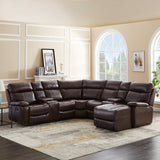 SECTIONAL MOTION SOFA BRWON (same as W223S00509 Size difference, See Details in page.) - Home Elegance USA