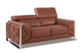 Global United Top Grain Italian Leather  Loveseat Home Elegance USA