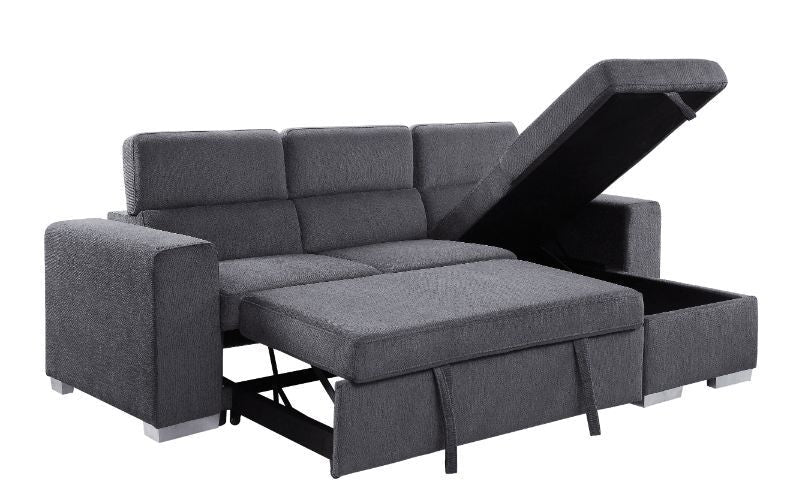 Natalie - Sectional Sofa - Gray Chenille - Home Elegance USA