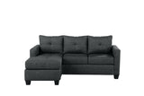 Unique Style Dark Gray Color 1pc Reversible Sofa Chaise Lenin-Like Fabric Upholstered Track Arms Tufted Sectional Sofa - Home Elegance USA