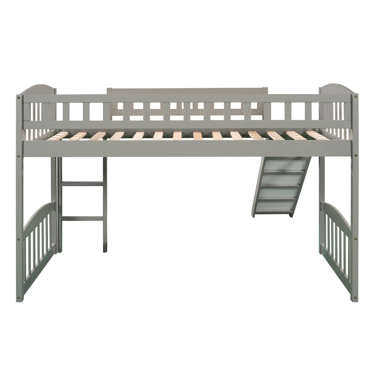Twin size Loft Bed with Slide and Ladder, Gray(OLD SKU:LP000504AAE) - Home Elegance USA