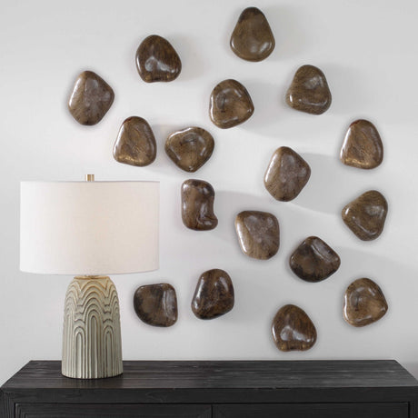 Uttermost Pebbles Wood Wall Decor - Set Of 9 - Home Elegance USA