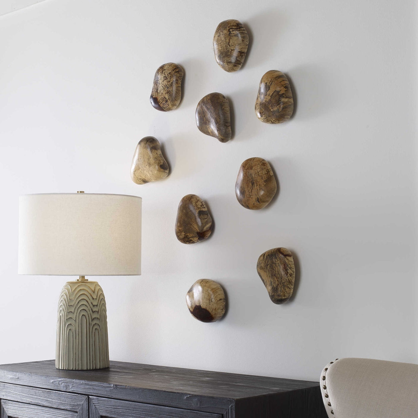 Uttermost Pebbles Wood Wall Decor - Set Of 9 - Home Elegance USA