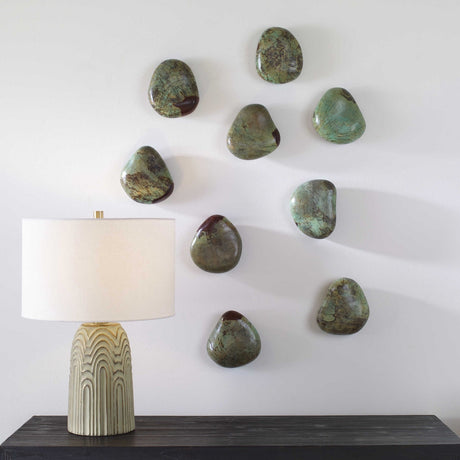 Uttermost Pebbles Wood Wall Decor - Set Of 9 - Home Elegance USA