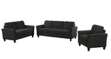 Living Room Sets Furniture Armrest Sofa Single Chair Sofa Loveseat Chair 3-Seat Sofa (ChairLoveseat Chair&3-Seat Sofa, Black) Home Elegance USA