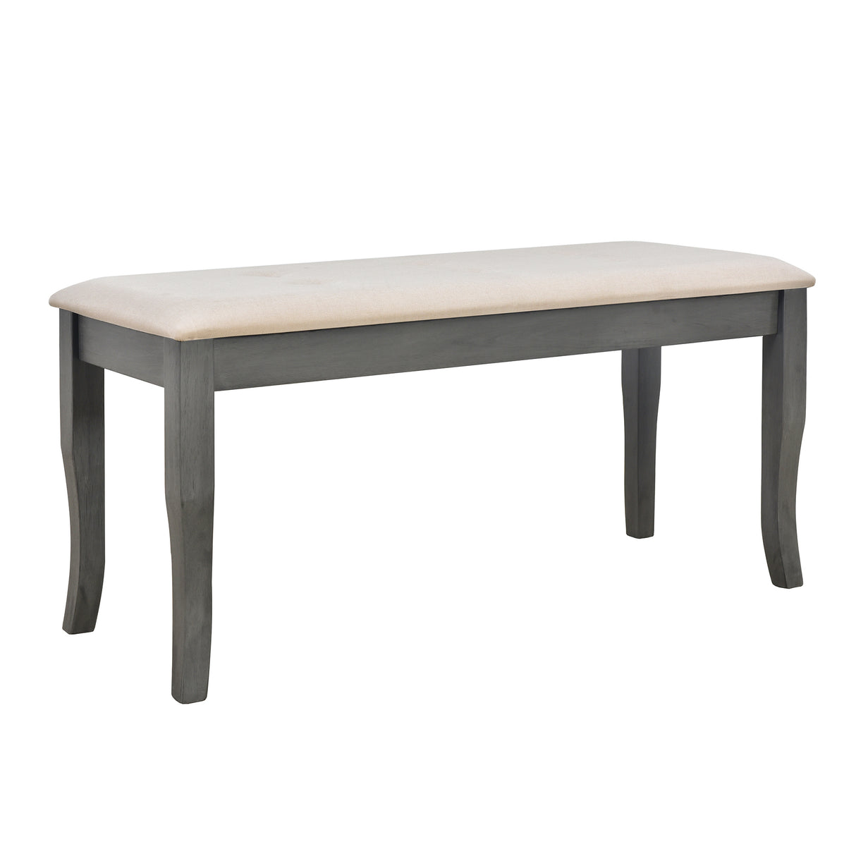 TREXM 6-Piece Farmhouse Dining Table Set, Rectangular Trestle Table and 4 Upholstered Chairs & Bench for Dining Room (Antique Gray) - Home Elegance USA