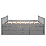 Full size Daybed with Twin size Trundle and Drawers, Full Size, Gray