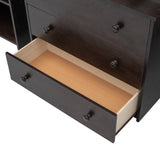 Low Study Twin Loft Bed with Cabinet and Rolling Portable Desk - Espresso (OLD SKU :LP000113AAP)