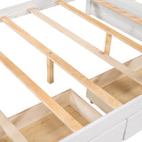 Full-Over-Full Bunk Bed with Ladders and Two Storage Drawers (White) - Home Elegance USA