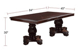 Majestic Royal Dining Room Table w Leaf 2x Arm Chairs And 6x Side Chairs Brown 9pc Set Rubberwood Dining Table Double Pedestal Base Rectangle Table - Home Elegance USA