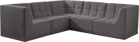 Relax - Modular Sectional 5 Piece - Gray - Modern & Contemporary - Home Elegance USA