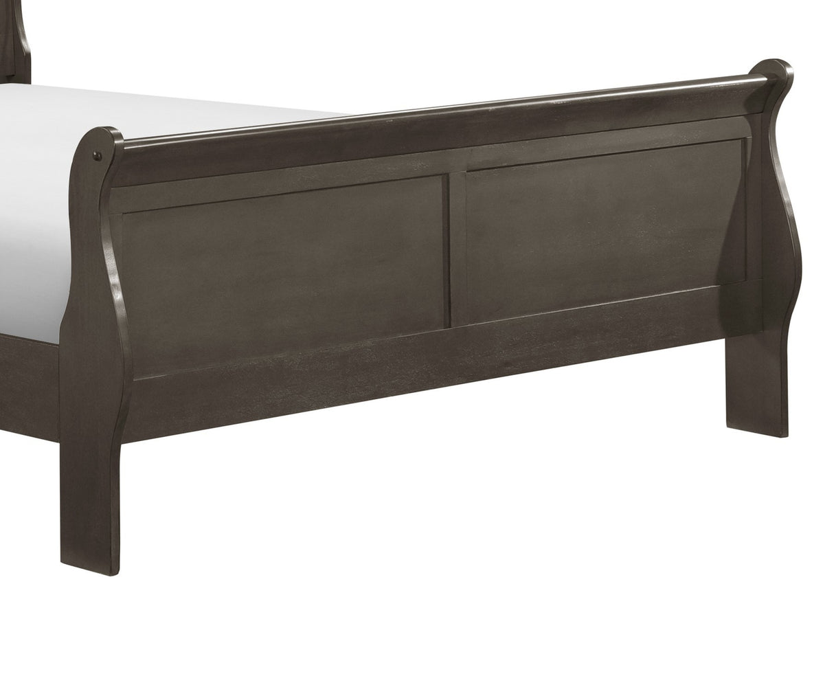 Stained Gray Finish Louis Philippe Style 1pc Queen Size Sleigh Bed Traditional Design - Home Elegance USA