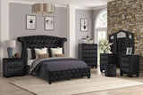 Sophia Upholstery Queen Size Bed Made With Wood in Black Color - Home Elegance USA