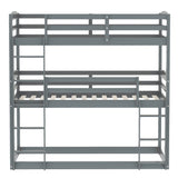 Twin over Twin over Twin Triple Bunk Bed,Gray - Home Elegance USA