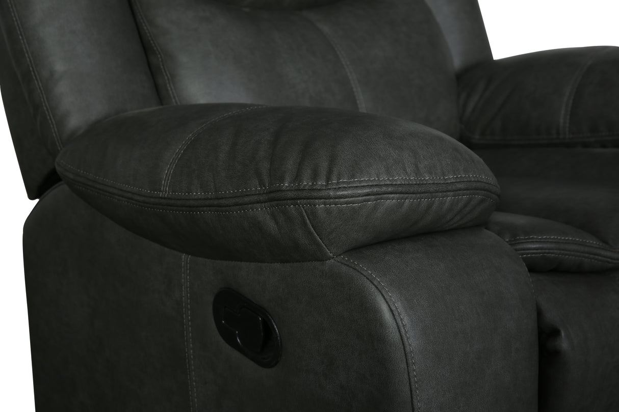 Global United Transitional Leather-Air Reclining Loveseat Home Elegance USA