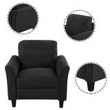 Living Room Furniture chair  and 3-seat Sofa (Black) Home Elegance USA