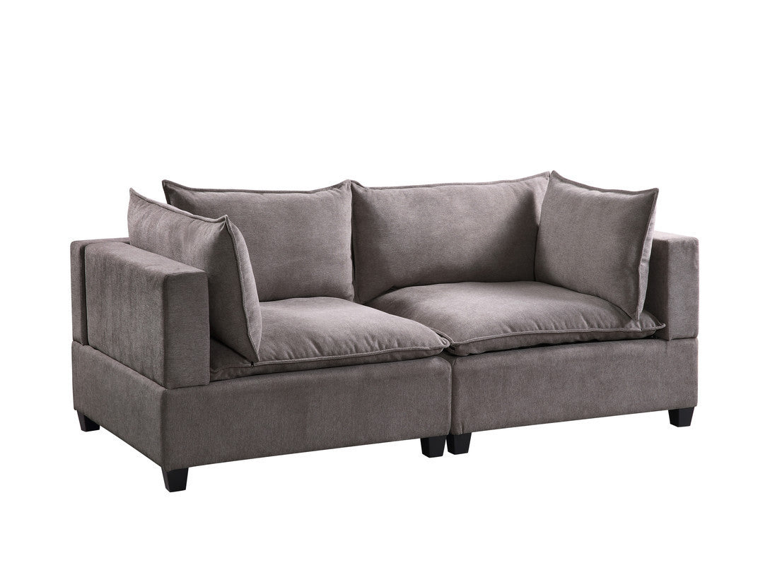 Madison Light Gray Fabric Loveseat Home Elegance USA