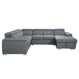 Hanley - Sectional Sofa - Gray Fabric - Home Elegance USA