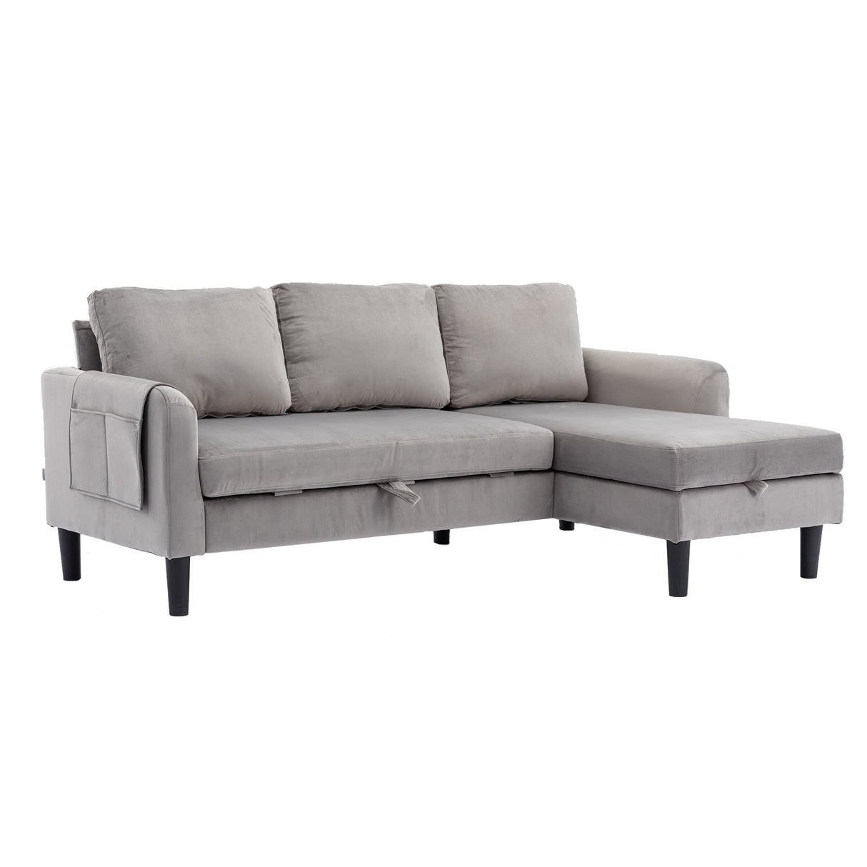 UNITED WE WIN Sectional Sofa Reversible Sectional Sleeper Sectional Sofa with Storage Chaise - Home Elegance USA