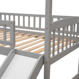 Twin Loft Bed with Slide, House Bed with Slide,White(OLD SKU :LT000212AAE) - Home Elegance USA