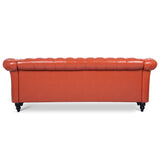 84.65" Rolled Arm Chesterfield 3 Seater Sofa - W68056682 - image - 8