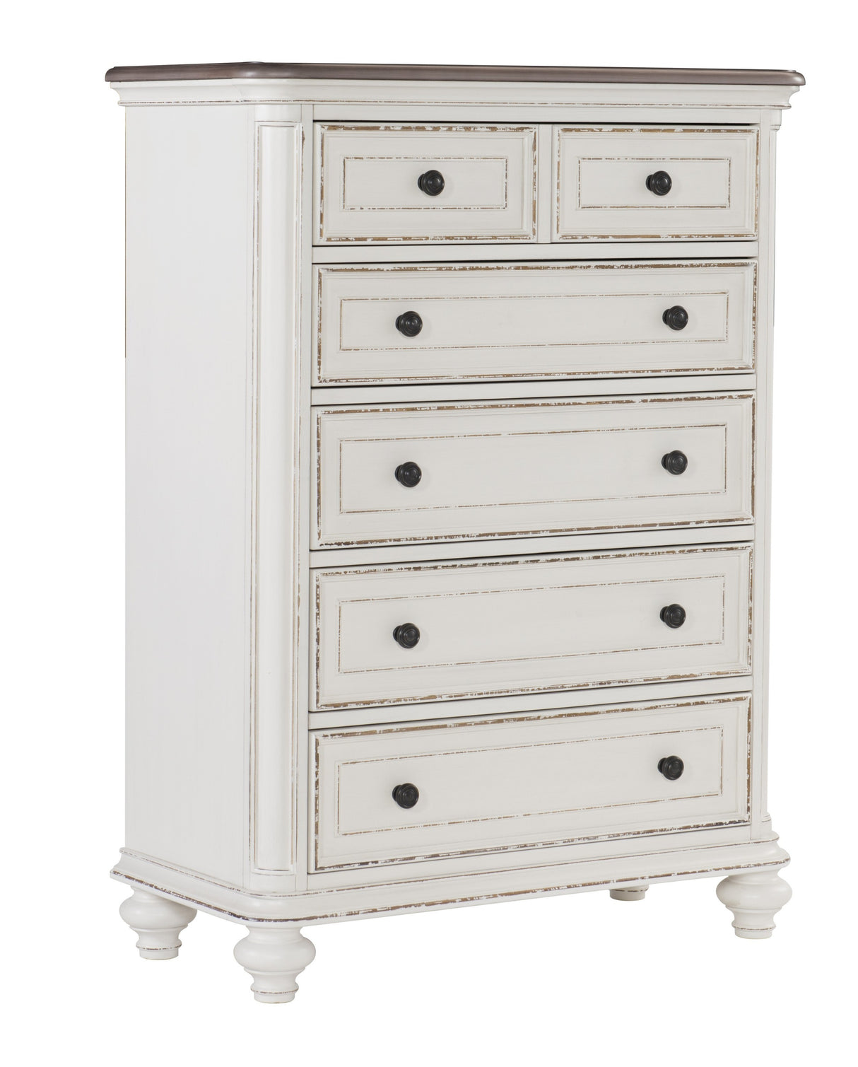 Traditional Design 1pc Chest of Drawers Storage Dark Finished Knobs Wooden Bedroom Furniture - Home Elegance USA