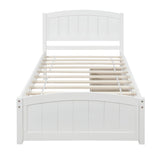 Twin size Platform Bed with Two Drawers, White - Home Elegance USA