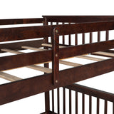 Full-Over-Full Bunk Bed with Ladders and Two Storage Drawers (Espresso) - Home Elegance USA