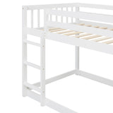 Twin over Twin Bunk Bed with 4 Drawers and 3 Shelves-White（OLD SKU: LP000067AAK） - Home Elegance USA