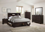 Modern bedroom Storage Eastern King Size Bed Drawers Storage Headboard Footboard 1pc Bed Only. - Home Elegance USA