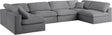 Serene - Cloud Modular Sectional 6 Piece - Grey - Fabric