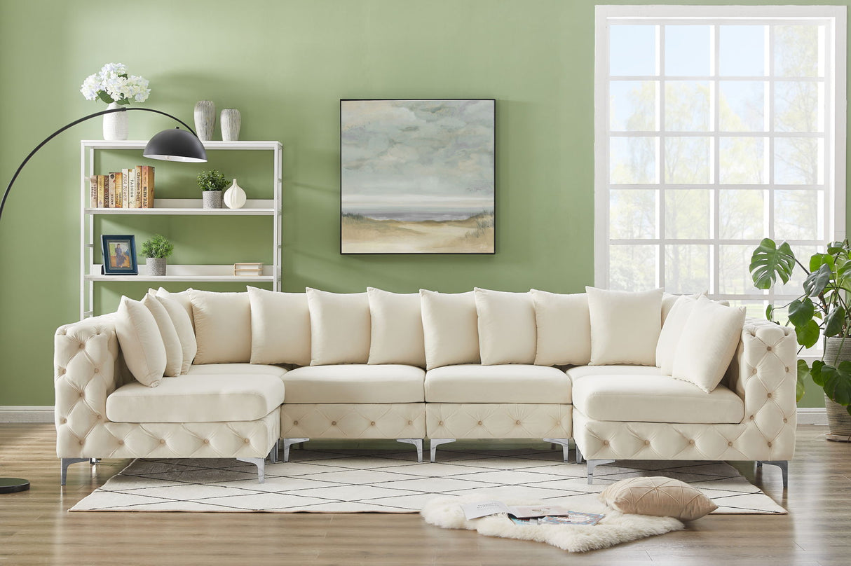 Tremblay - Modular Sectional 6 Piece - Cream - Modern & Contemporary - Home Elegance USA