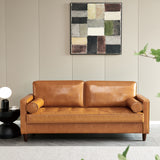 Modern Mid-Century Vegan Leather Sofa （Mocha） - Home Elegance USA