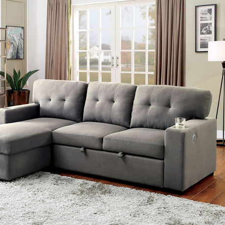 Sammy - Sectional - Light Gray - Home Elegance USA