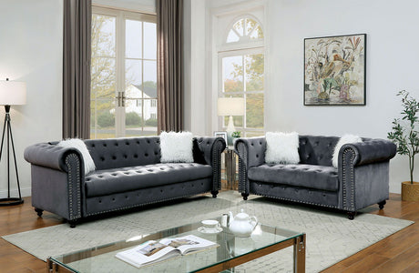 Giacomo - Sofa & Loveseat - Gray - Home Elegance USA