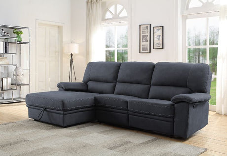 Trifora - Sectional Sofa - Dark Gray Fabric - Home Elegance USA