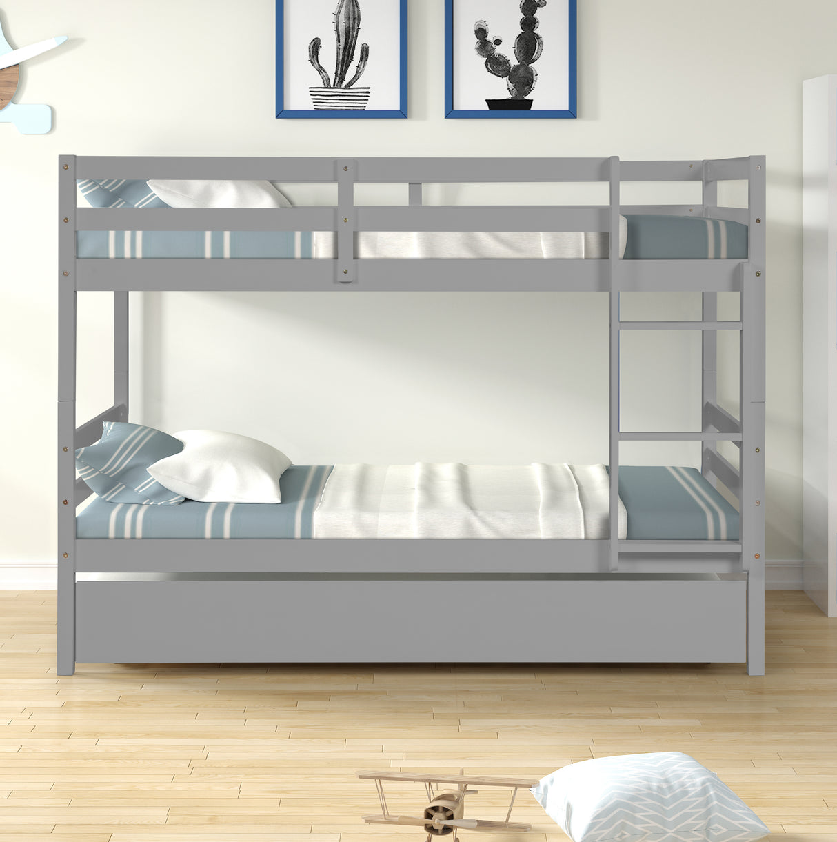 TWIN BUNKBED WITH TRUNDLE - Home Elegance USA