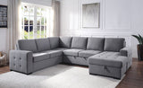 Nardo - Sectional Sofa - Gray Fabric - Home Elegance USA